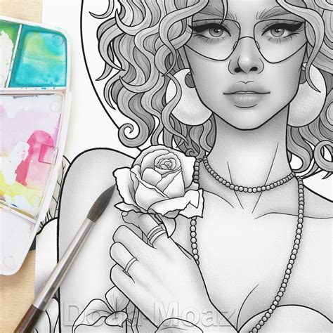 Printable Coloring Page Fantasy Character Black Girl Etsy Uk