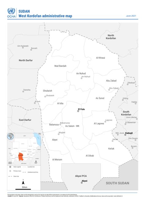 Sudan: West Kordofan administrative map (June 2021) | OCHA