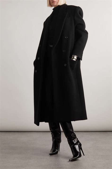 Saint Laurent Double Breasted Wool Coat Net A Porter