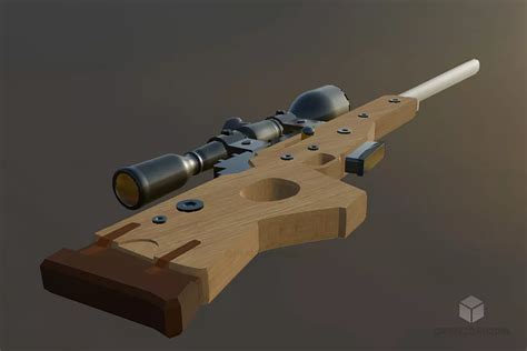 Fortnite Rifle Gun Free 3d Model Blend C4d Dae Fbx Obj