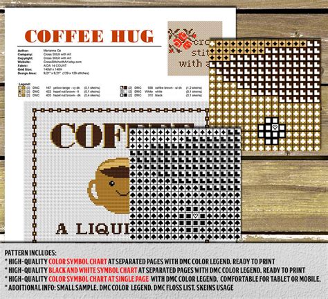 Coffee Cross Stitch Pattern Modern Cross Stitch Kitchen Cross Etsy