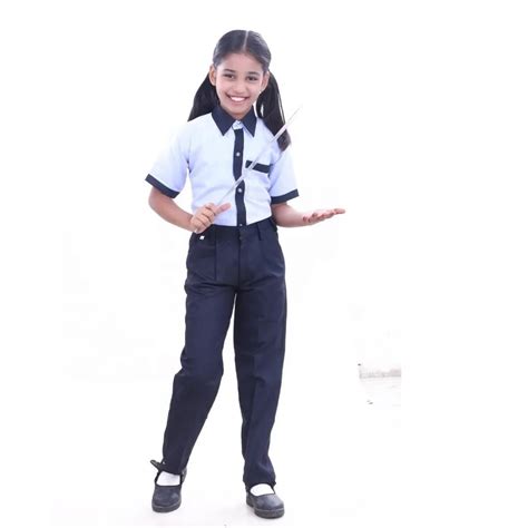 New Indian Style School Uniform Design With Short Sleeves Blue Shirt & Full Pant Uniforms. - Buy ...