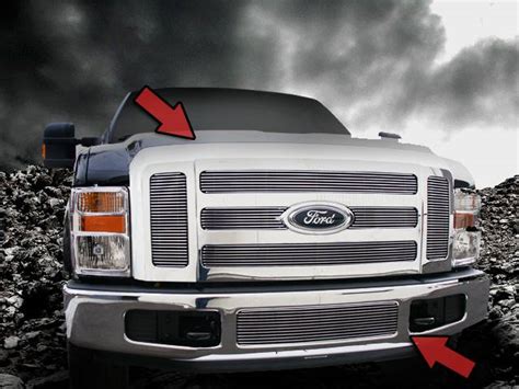 Dales Polished Aluminum Billet Grille Combo 2008 2010 Ford F 250 F 350 Complete Set