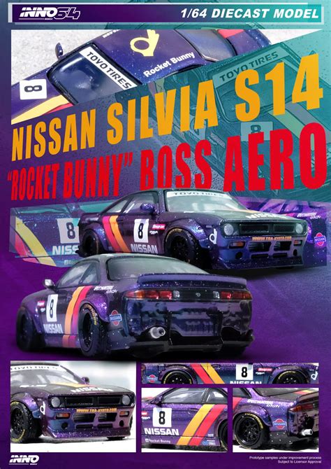 PRE ORDERS INNO64 Nissan Silvia S14 Boss Rocket Bunny Purple Gbuy