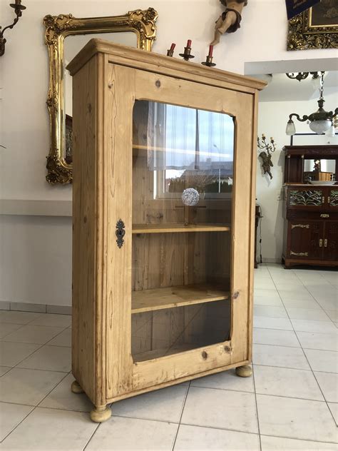 Originale Biedermeier Glasschrank B Cherschrank Vitrine Naturholz E