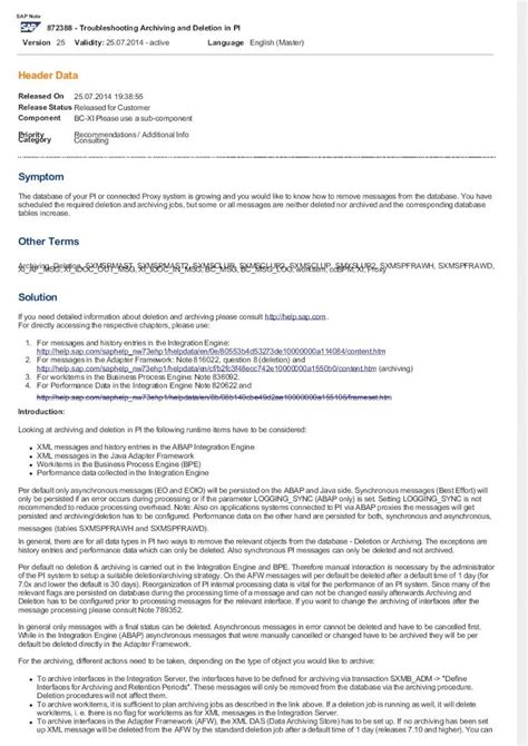 Pdf Troubleshooting Archiving And Deletion In Pi Dokumen Tips