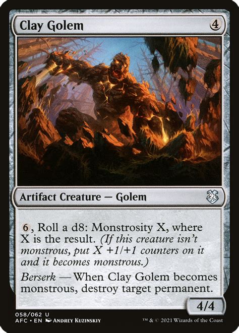 Clay Golem · Forgotten Realms Commander Afc 58 · Scryfall Magic The