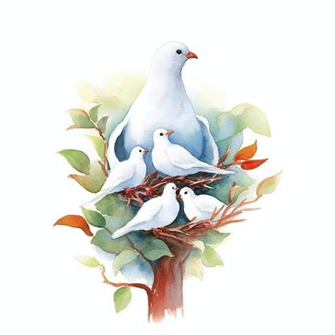 Premium Ai Image Illustration Of Pentecost Holy Spirit Dove Hand Drawn Peace Dove Watercolor