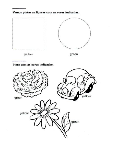 40 Atividades De Inglês Sobre Cores Para Imprimir Educação Infantil 5f9