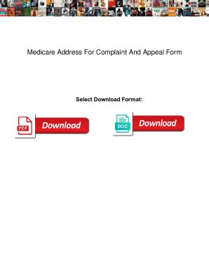 Fillable Online Medicare Address For Complaint And Appeal Form