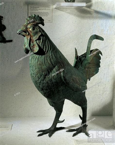 Roman Civilization 2nd Century Ad Bronze Statue Of Rooster From The