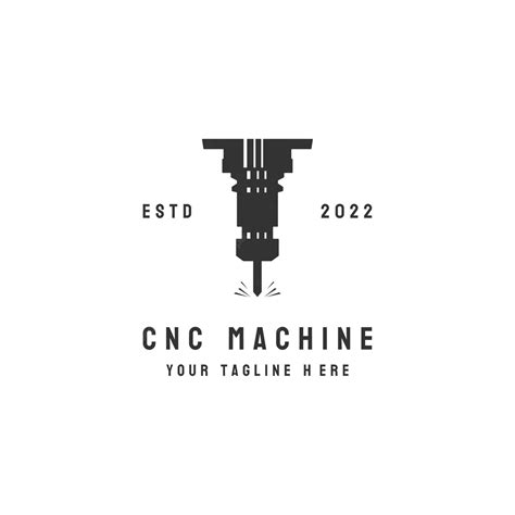 Premium Vector Vintage Retro Cnc Machine For Industry Factory Logo