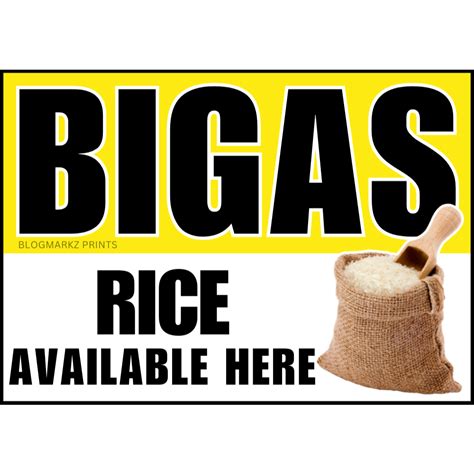 Bigas Rice Available Here Sign Laminated Signage A Size Clean