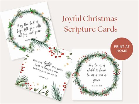 Christmas Bible Verses, Christmas Scripture Cards Printable, Christian ...