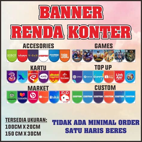 Jual Banner Renda Hiasan Konter Toko Spanduk Hiasan Konter Flexy