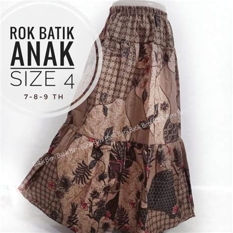 Rok Batik Anak Anak Usia 8 Sampai 9 Tahun Ukuran 4 Lazada Indonesia