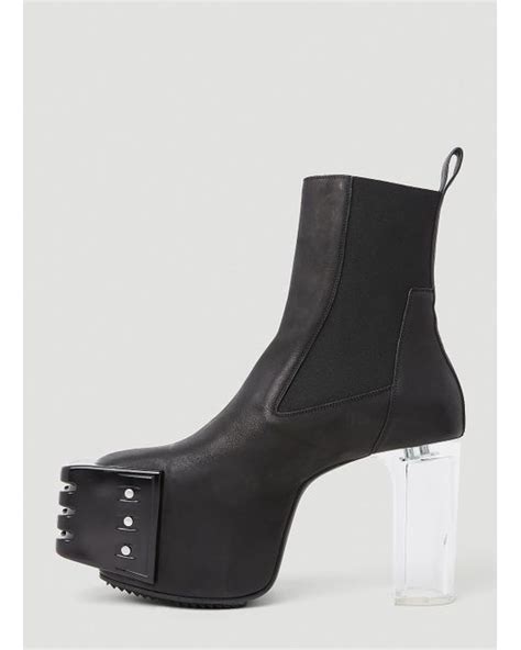 Rick Owens Clear Heel Boots In Black For Men Lyst