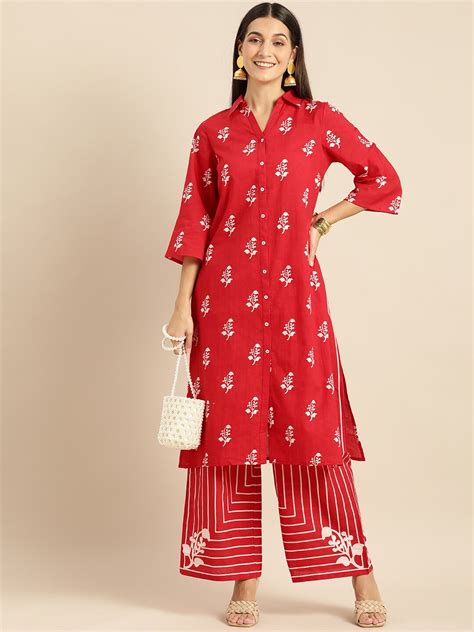 Save ₹2960 On Anouk Women Red Ethnic Motifs Printed Pure Cotton Kurta