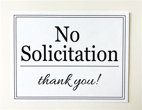 No Solicitation Printable Signs - Etsy