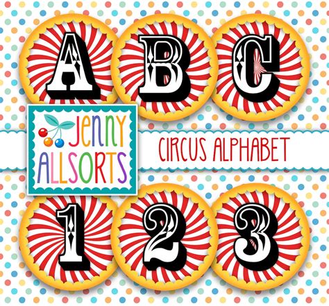 Circus Alphabet Clipart Digital Circus Letters Scrapbook Clip Art