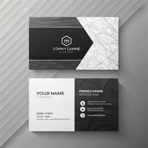 A Black And White Business Card With A Black And White Design Premium