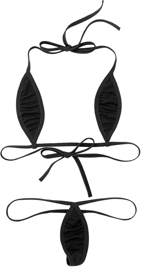 Amazon YiZYiF Women S Extreme Mini Teardrop Bikini Set Halterneck