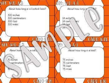 Md A Estimating Lengths Inches Centimeters Feet Meters Task Cards