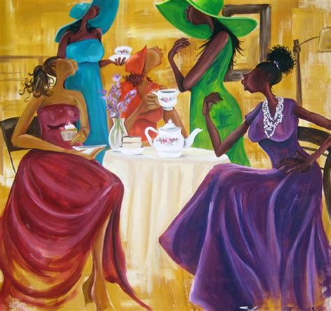 Cafe Africain African American Art Women Black Girl Art Black Women Art