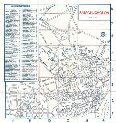 USO MAP OF SAIGON CHOLON 1965