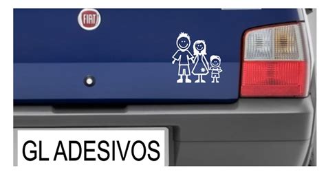 Adesivo Familia Feliz Pai Mae E Filho Decorativo Carro Elo