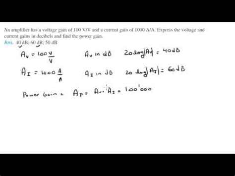 Express The Voltage And Current Gains In Decibels And Find The Power