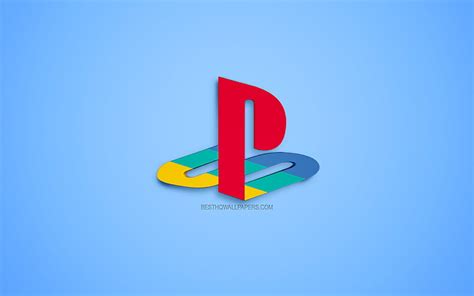 PlayStation color logo, PS4, creative blue art, PlayStation emblem ...