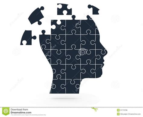 Human Head And Puzzle Pieces Stock Illustration Illustration Of