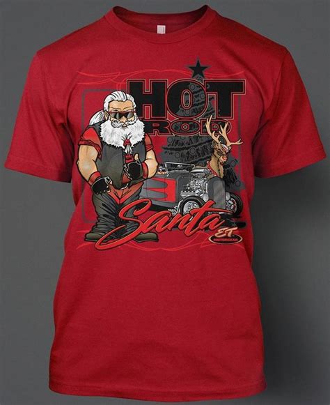 Hot Rod Santa V2 Etsy Mens Tshirts Mens Tops Hot Rides