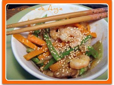 Wok De Verduras Con Gambas Receta Petitchef