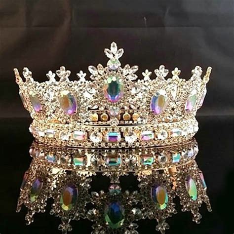 Wholesale Made To Order Shiny Beauty Tiara Metal Plating Ab Stone