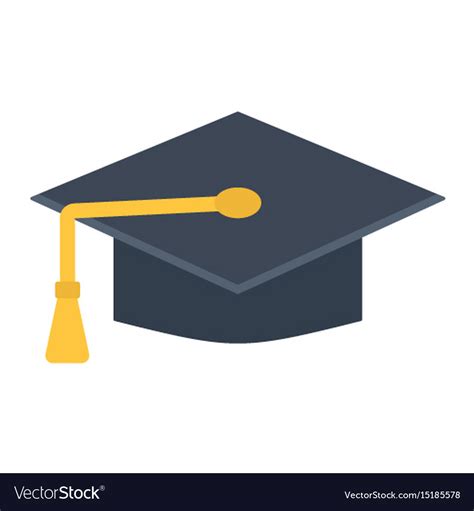 Graduation Cap Flat Icon Education And Knowledge Vector Image