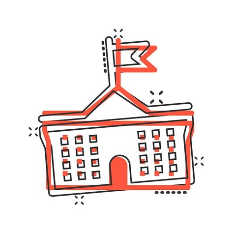 Premium Vector Bank Building Icon In Comic Style Government