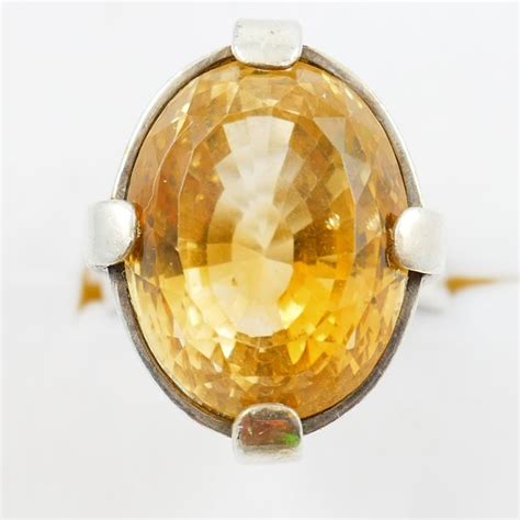 Silver Ring Ct Citrine Catawiki