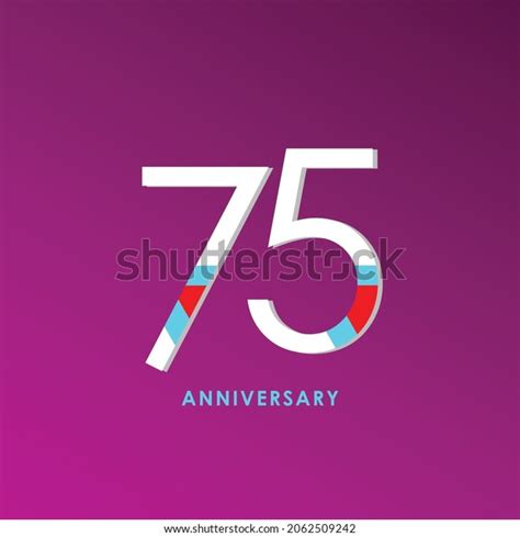 75 Years Anniversary Celebration Vector Template Stock Vector Royalty