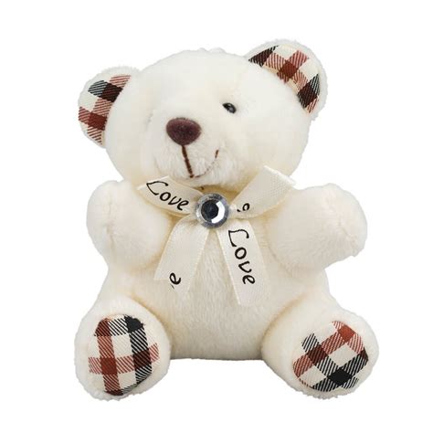 Chaveiro Urso Branco Laço 9cm Pelúcia YWBL 007 FM