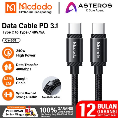 Jual MCDODO Kabel Data Type C To Type C Fast Charging PD 3 1 240w For