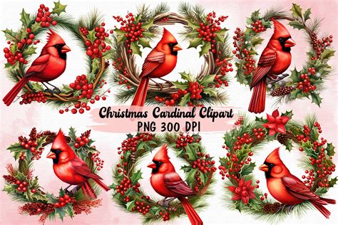 Christmas Cardinal Clipart Bundle Graphic By Magic World Creative Fabrica