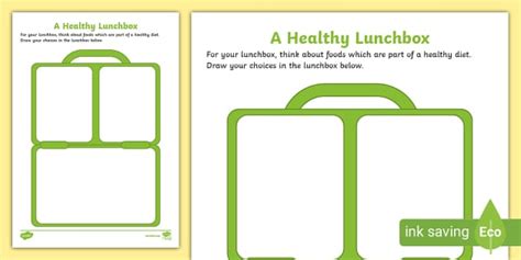 Healthy Lunch Box Food Eyfs Worksheet Lunch Box Template