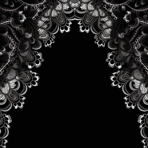 White Lace Black Background