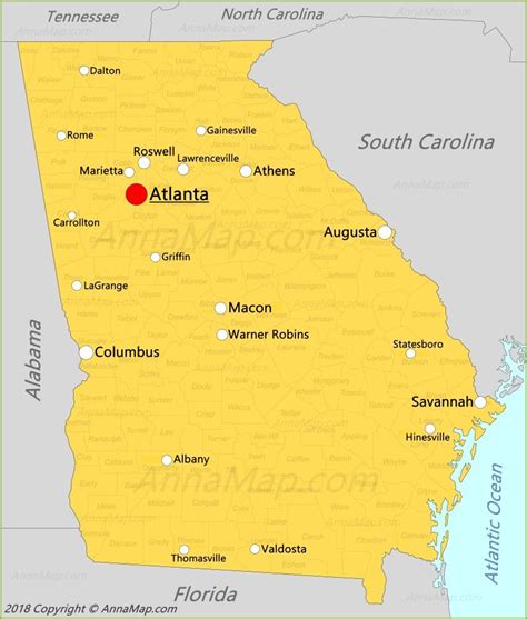 Large Administrative Map Of Georgia State Georgia State Usa Maps Images