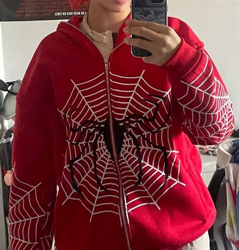 Red Spider Web Jacket Etsy