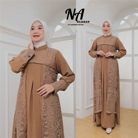 Jual Salsa Dress Gamis Pesta Terbaru 2024 Kombinasi Brokat Tile