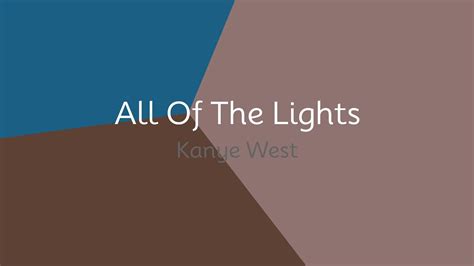 Kanye West - All Of The Lights (lyrics) - YouTube