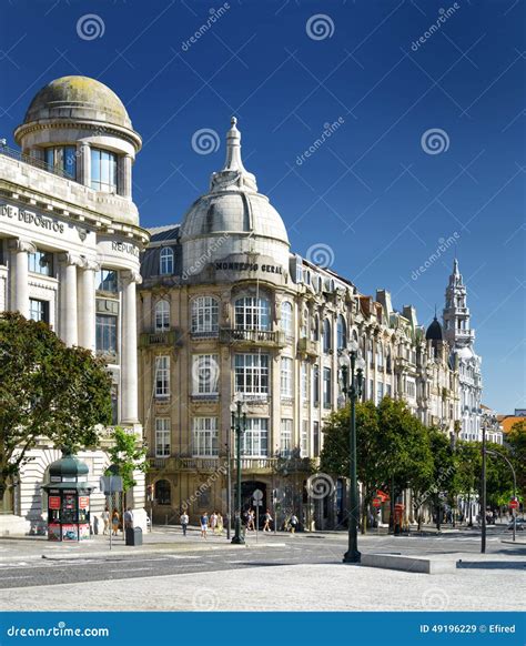 Buildings On The Avenue Of The Allies Avenida Dos Aliados In P